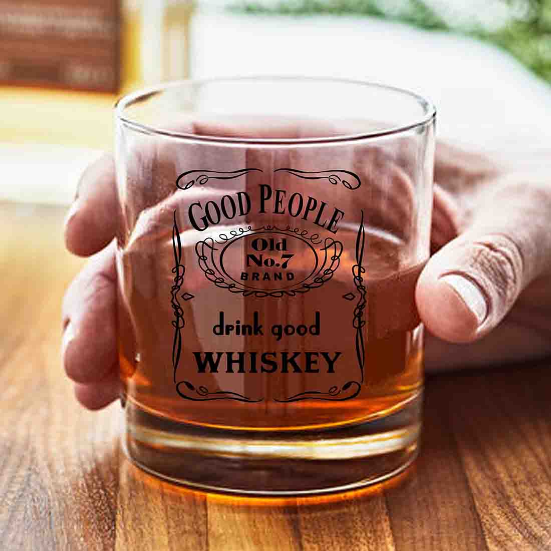 Whiskey Glasses Liquor Glass-  Anniversary Birthday Gift Funny Gifts for Husband Bf - DRINK GOOD WHISKY