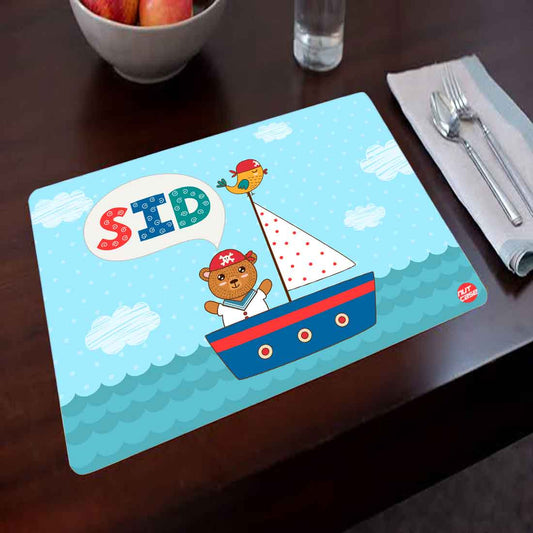 Personalised Tablemats Return Gifts for Birthday Party Boy - Ship & Bear