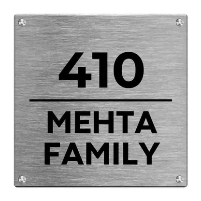 Personalised Metal Square Name Plate for House Outdoor Name Board