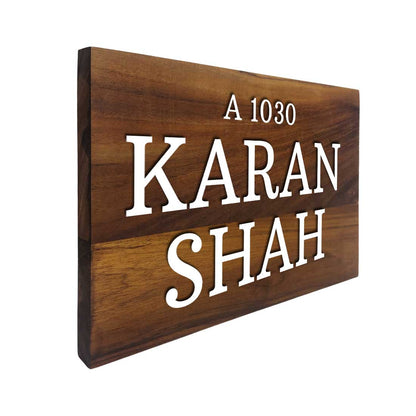 Customized Wooden House Name Plate with Acrylic Fonts-9x12