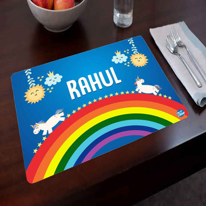 Personalized Placemats for Dining Table Rainbow Theme Return Gifts - Rainbow