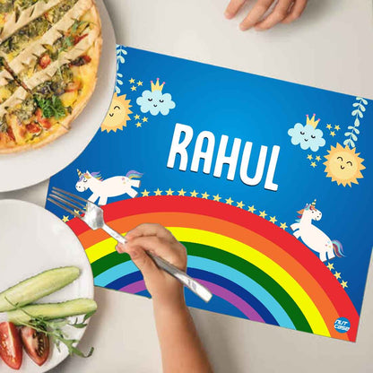 Personalized Placemats for Dining Table Rainbow Theme Return Gifts - Rainbow