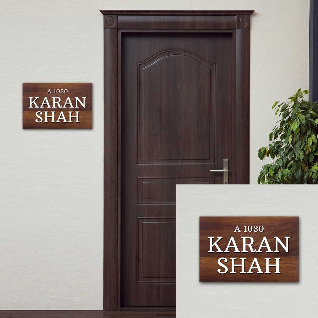 Customized Wooden House Name Plate with Acrylic Fonts-9x12