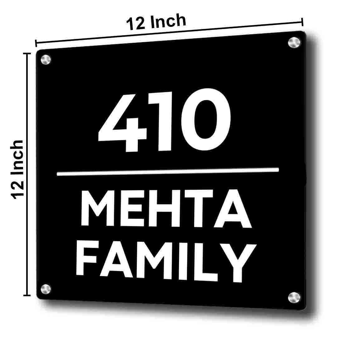 Personalised Metal Square Name Plate for House Outdoor Name Board