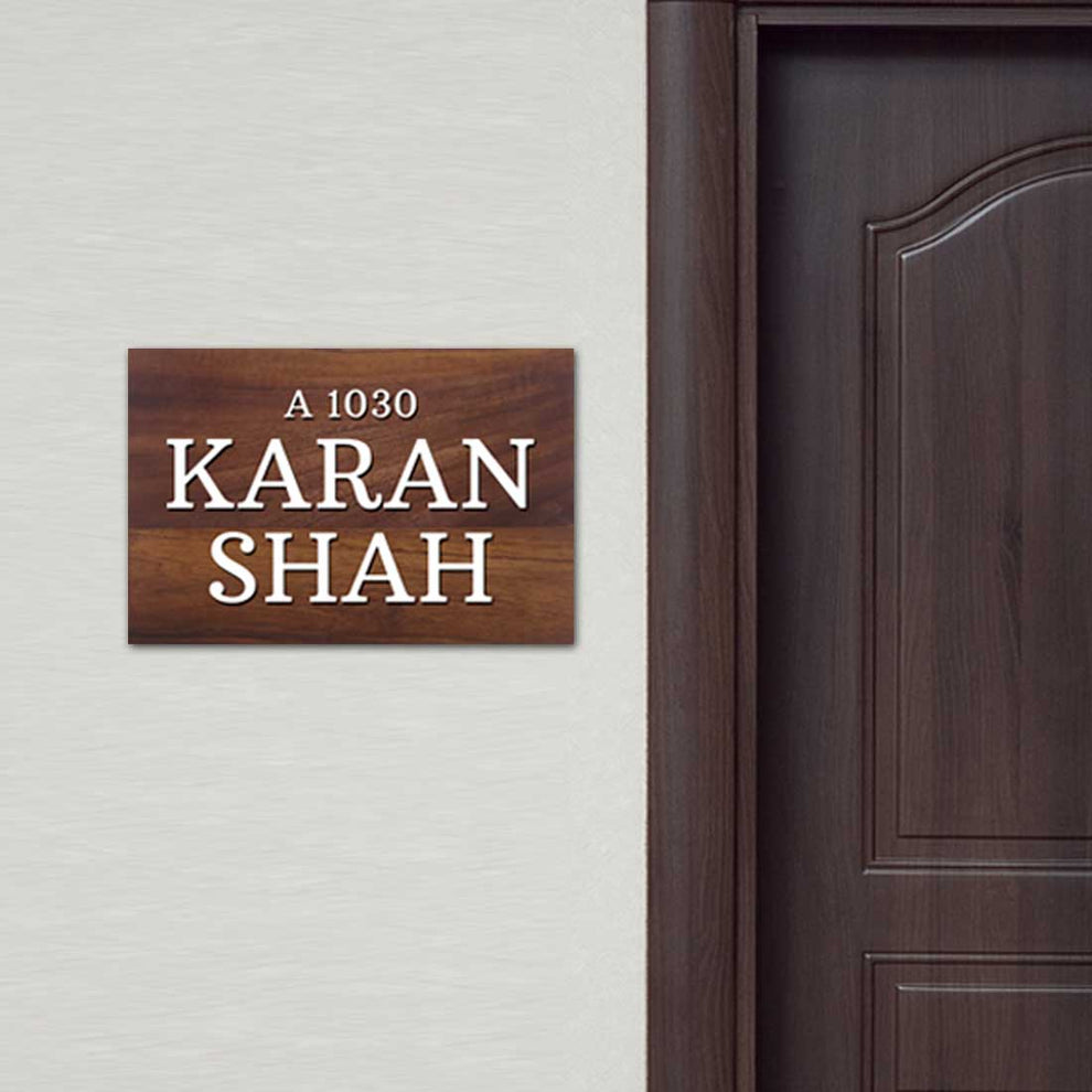 Customized Wooden House Name Plate Nutcase