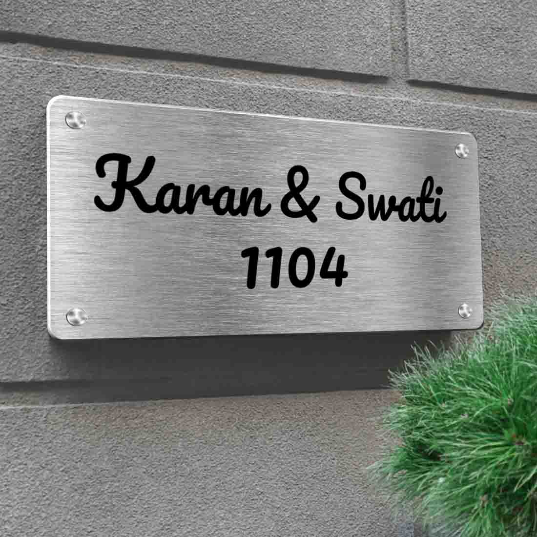 Personalised Stainless Steel Nameplate for Home Entrance Outdoor