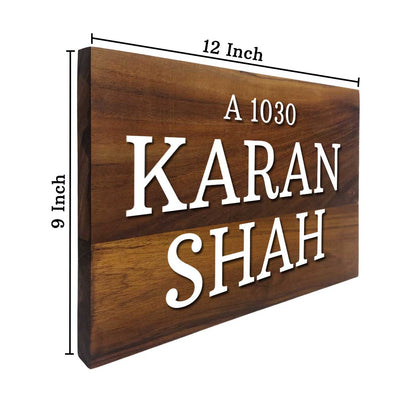 Customized Wooden House Name Plate with Acrylic Fonts-9x12