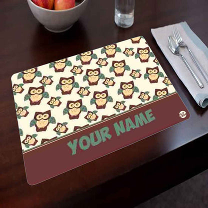 Personalized Place Mat for Kids Dining Table Party Return Gift Ideas - Owl