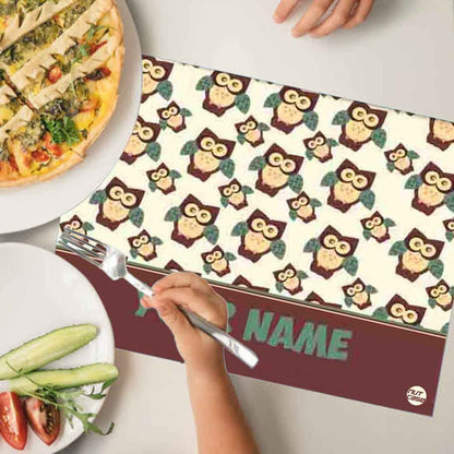 Personalized Place Mat for Kids Dining Table Party Return Gift Ideas - Owl