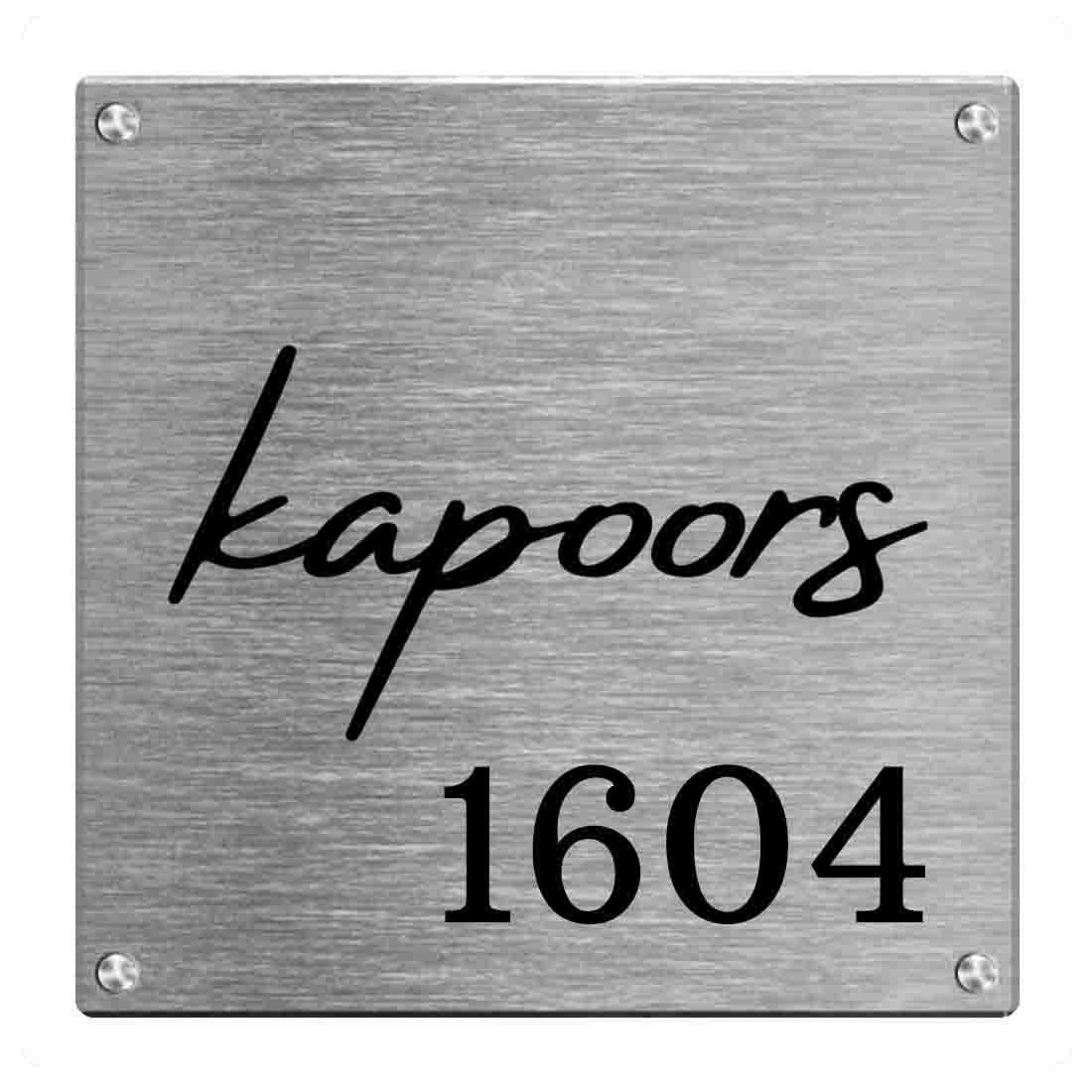 Customized Square Nameplate for Home Flat Outdoor Name Board
