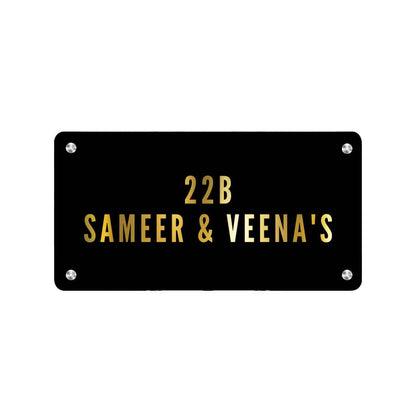 Personalised Metal Name Board for Door Entrance House Flats - Couple Name