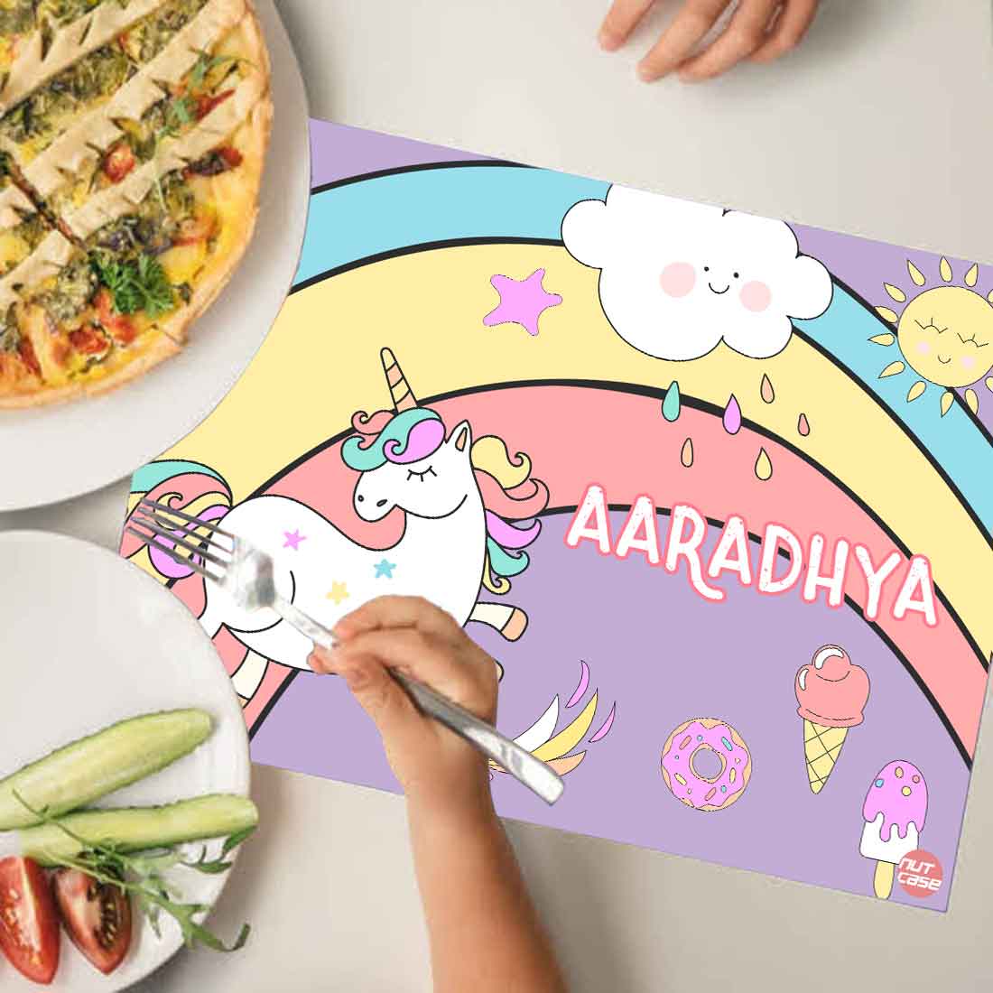 Customized Dining Table Mats Unicorn Birthday Return Gifts - Rainbow Sunshine
