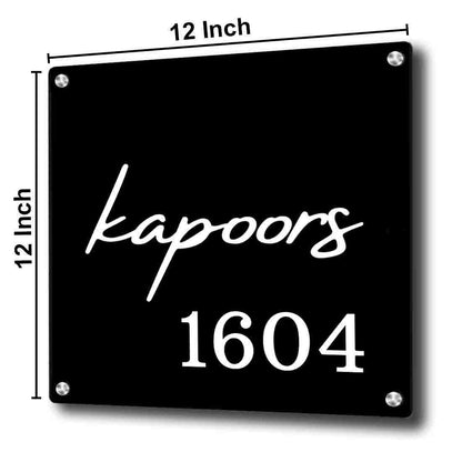 Customized Square Nameplate for Home Flat Outdoor Name Board