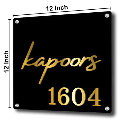 Customized Square Nameplate for Home Flat Outdoor Name Board