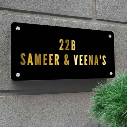 Personalised Metal Name Board for Door Entrance House Flats - Couple Name