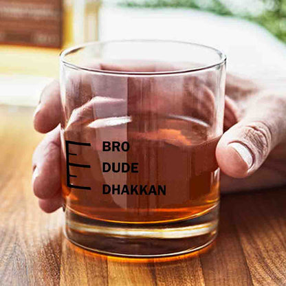 Whiskey Glasses Liquor Glass-  Anniversary Birthday Gift Funny Gifts for Husband Bf - DHAKKAN DUDE BRO