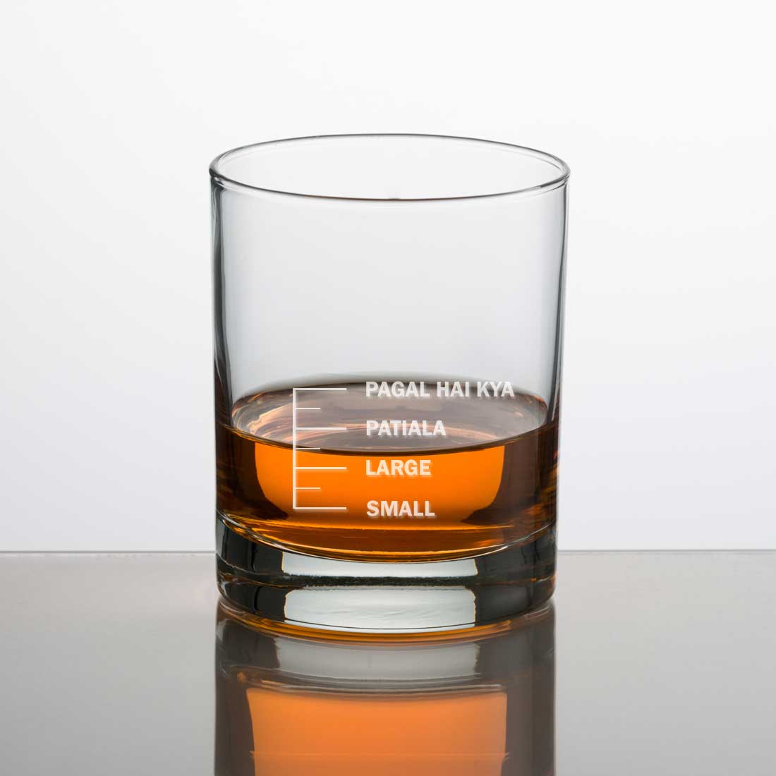 Whiskey Glasses SET OF 2 -  Anniversary Birthday Gift Funny Gifts for Husband Bf - SMALL LARGE PATIYALA PAGAL HAI KYA