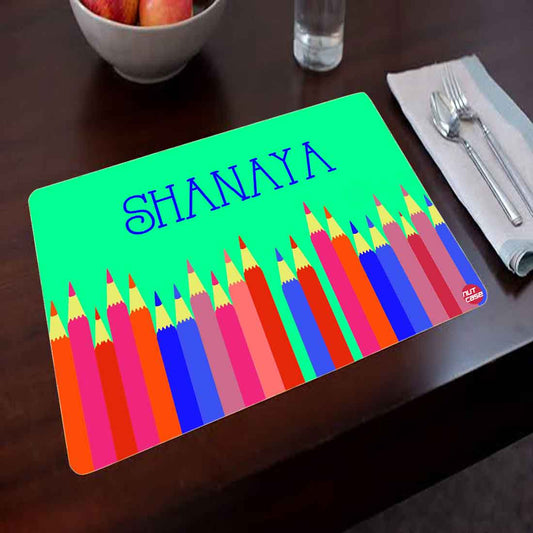 Custom Table Placemats for Kids Dining Table Add Text - Pencil Art