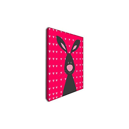 Wall Art Decor Hanging Panels Set Of 3 -Cute Pink Rabbit Nutcase