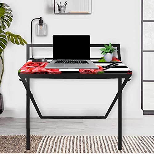 Best Foldable Computer Desk for Work From Home - Floral Stripes Nutcase
