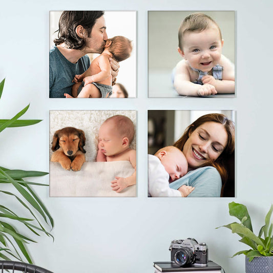 Personalized Wall Hanging Photo Family Picture Collage (12x12 - 4 pieces)-Forever Photos-Add Pictures Nutcase