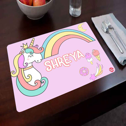 Personalised Unicorn Theme Return Gifts Birthday Party Placemats  - Unicorn Rainbows