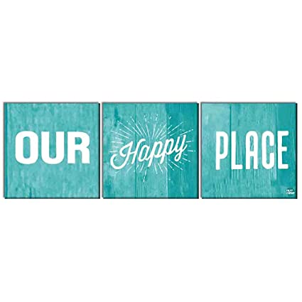 Designer Wall Art Hanging Decor for Living Room Set of 3 - Our Happy Place Nutcase