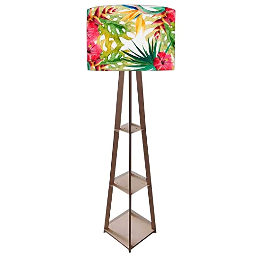 Wooden Cool Floor Lamps for Living Room - Floral