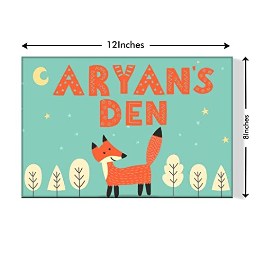 Children's Personalized Room Name Plate -  Fox & Tree.