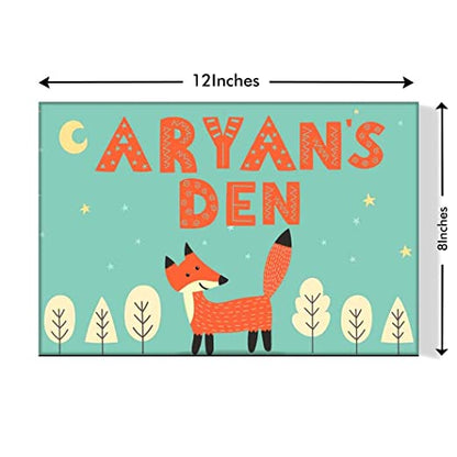 Children's Personalized Room Name Plate -  Fox & Tree.