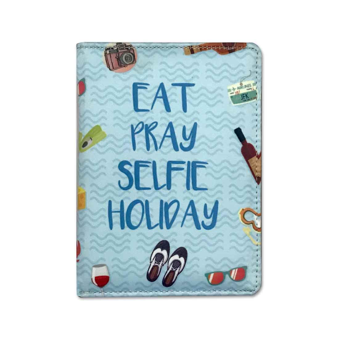 Passport Cover Wallet Travel Accessory - Eat Pray Selfie Holiday Nutcase