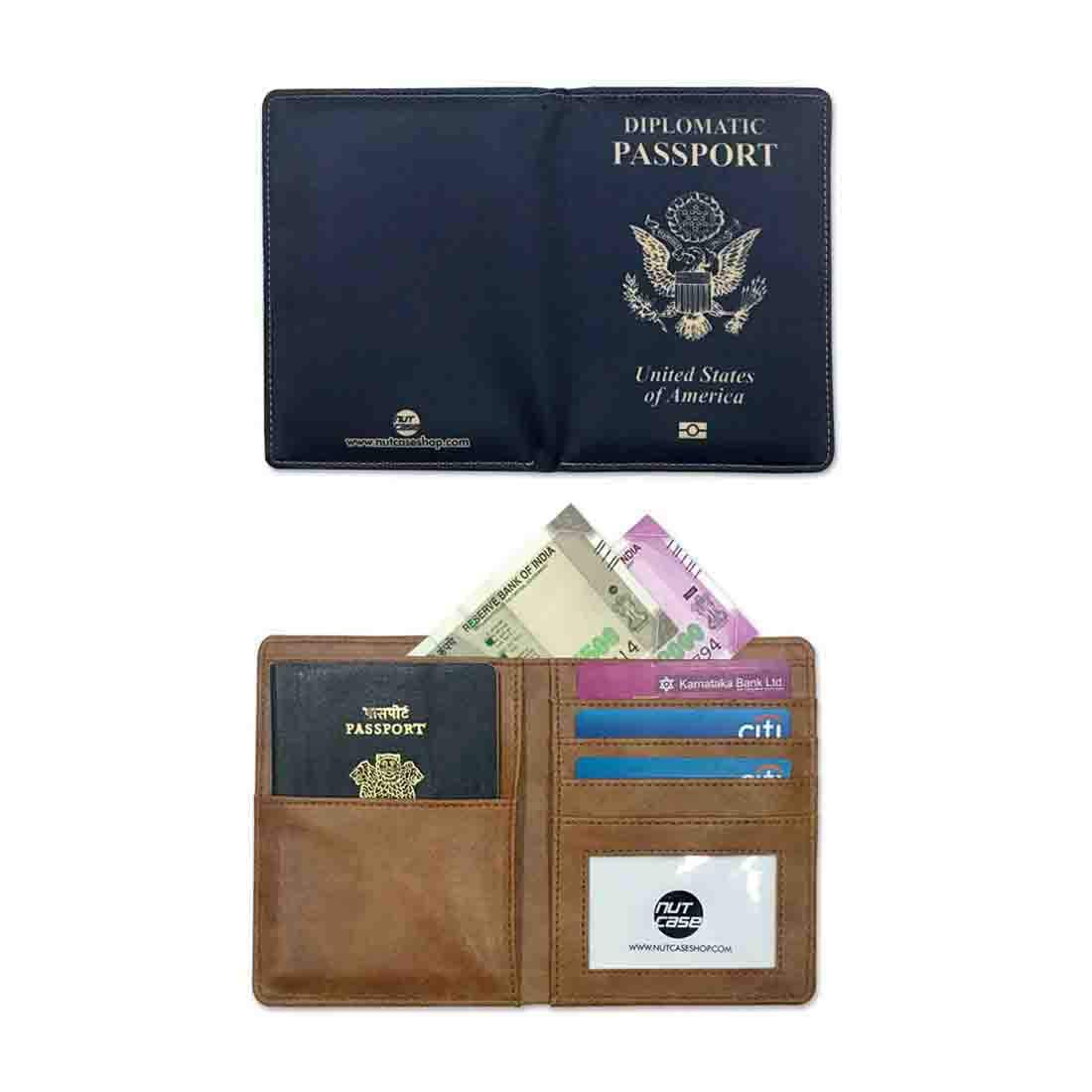 American Passport Cover Travel Wallet Organizer  - USA Passport Style Nutcase