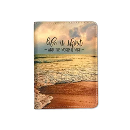 Beach Passport Case Travel Wallet Organizer  -- Life Is Short