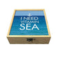 Passport Cover Luggage Tag Wooden Gift Box Set - I Need Vitamin Sea