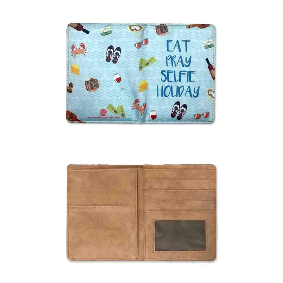 Passport Cover Wallet Travel Accessory - Eat Pray Selfie Holiday Nutcase