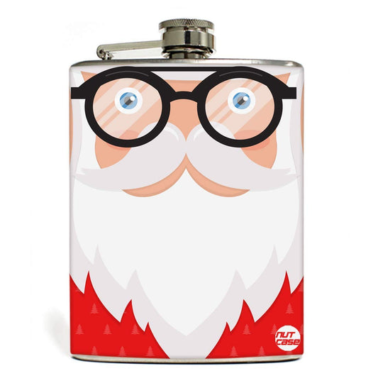 Christmas Gifts for Friends Stainless Steel Hip Flask (9 Oz) with Funnel Along - Santa Claus