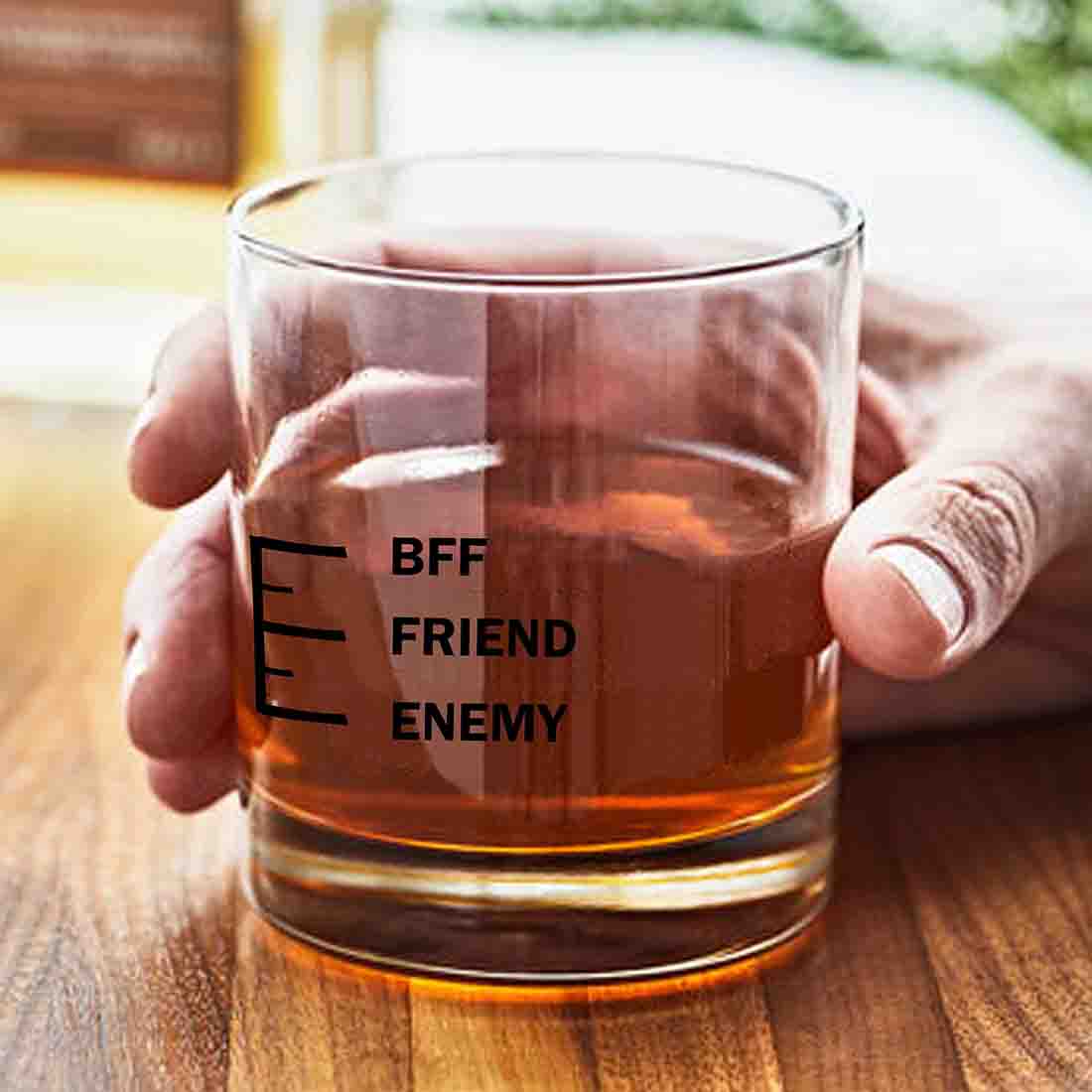 Whiskey Glasses Liquor Glass-  Anniversary Birthday Gift Funny Gifts for Husband Bf - ENEMY FRIEND BFF