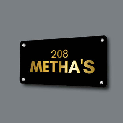 Custom Stainless Steel Name Board for Home Flats House Outdoor