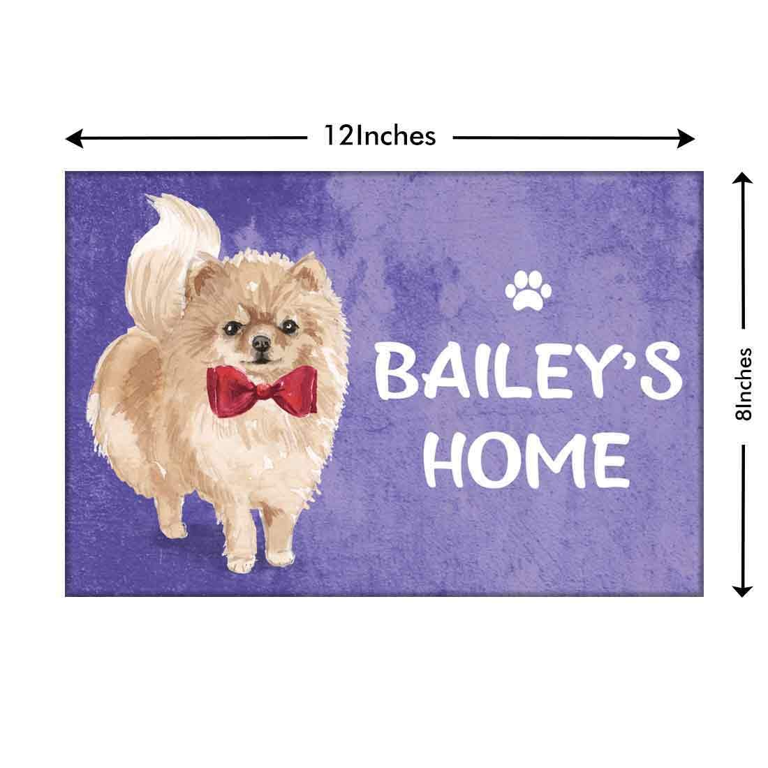 Cute Personalized Dog Name Plate -Beware Of Dog Sign - Pomeranian