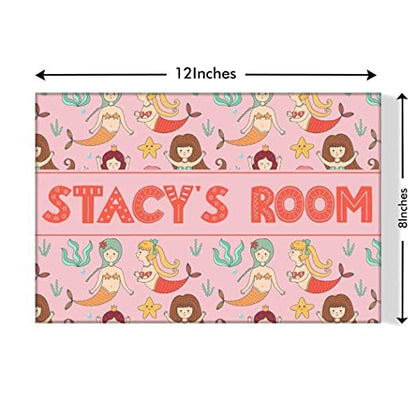 Children's Name Plate Door Sign -  Mermaid & Stars.