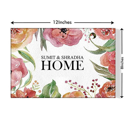 Designer Personalized Door Name Plate - Red Flowers