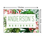 Beautiful Custom Door Name Plate - Tropical Paradise