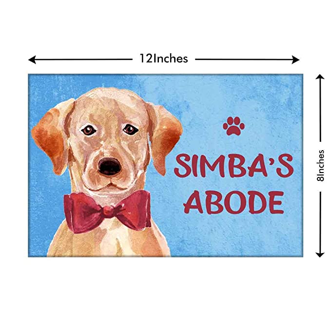 Personalized Dog Name Plate - Labrador Golden Retriever Red Tie
