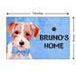 Adorable Personalized Dog Name Plate - Blue Beware Of Dog Sign - Jack Russell
