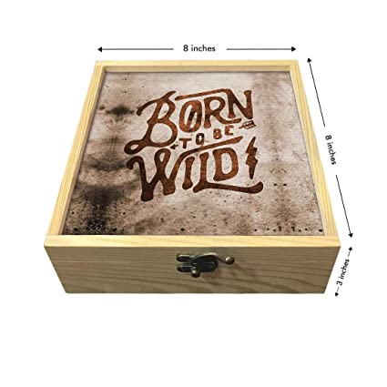 Passport Cover Luggage Tag Wooden Gift Box Set - Born To Be Wild