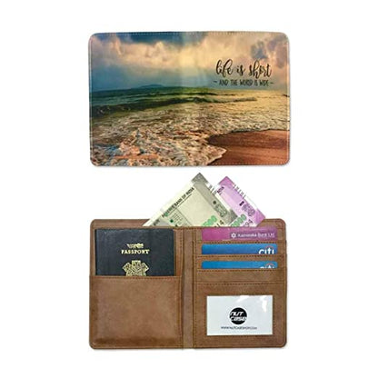 Beach Passport Case Travel Wallet Organizer  -- Life Is Short