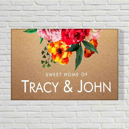 Floral Personalized Nameplate for Door -Red Roses Nutcase