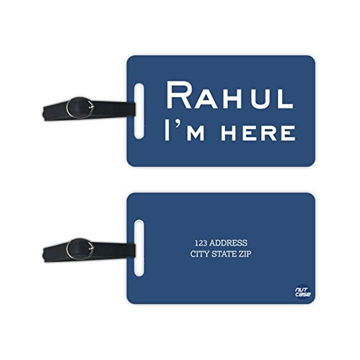 Cool Luggage Tags for Guys Identifier Name Set of 2 - I am Here