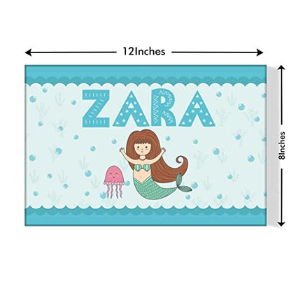 Custom kids Name Plate for Girls - Mermaid & Jellyfish