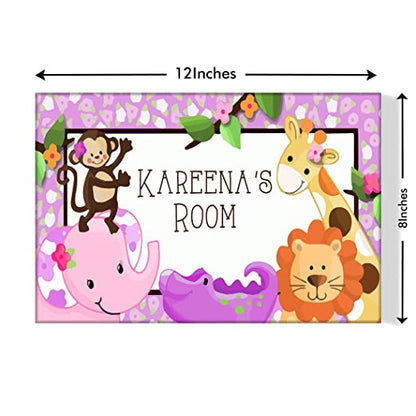 Custom Children Name Plate - Kids Animals